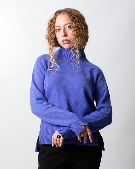 Maglia Nenette lupetto in misto lana con logo donna