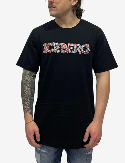 T-Shirt Iceberg logo floreale ricamato