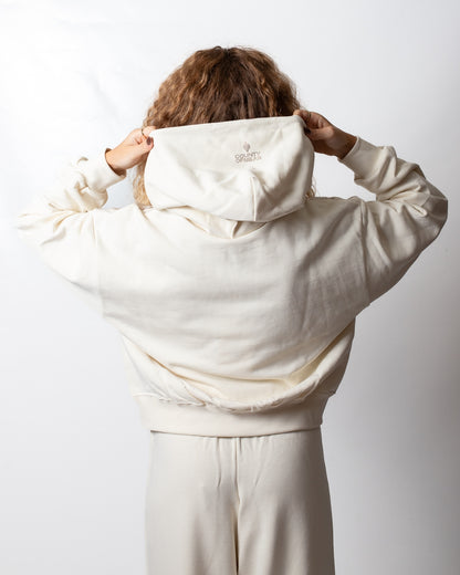 Felpa Marcelo Burlon con cappuccio e strass donna