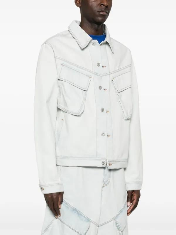 Giubbotto Marcelo Burlon in denim con tasche uomo