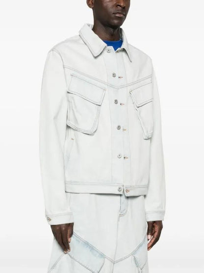 Giubbotto Marcelo Burlon in denim con tasche uomo
