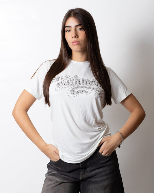 T-Shirt John Richmond con borchie e strass donna