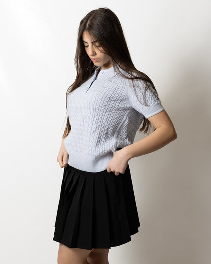 Polo Lacoste in maglia ricamata donna