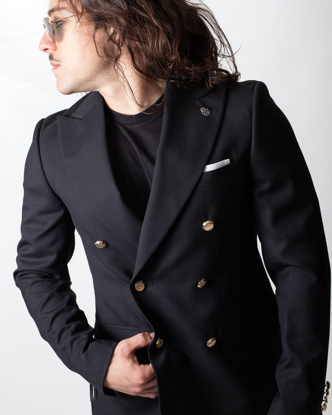 Abito Daniele Alessandrini con giacca doppiopetto in cashmere uomo