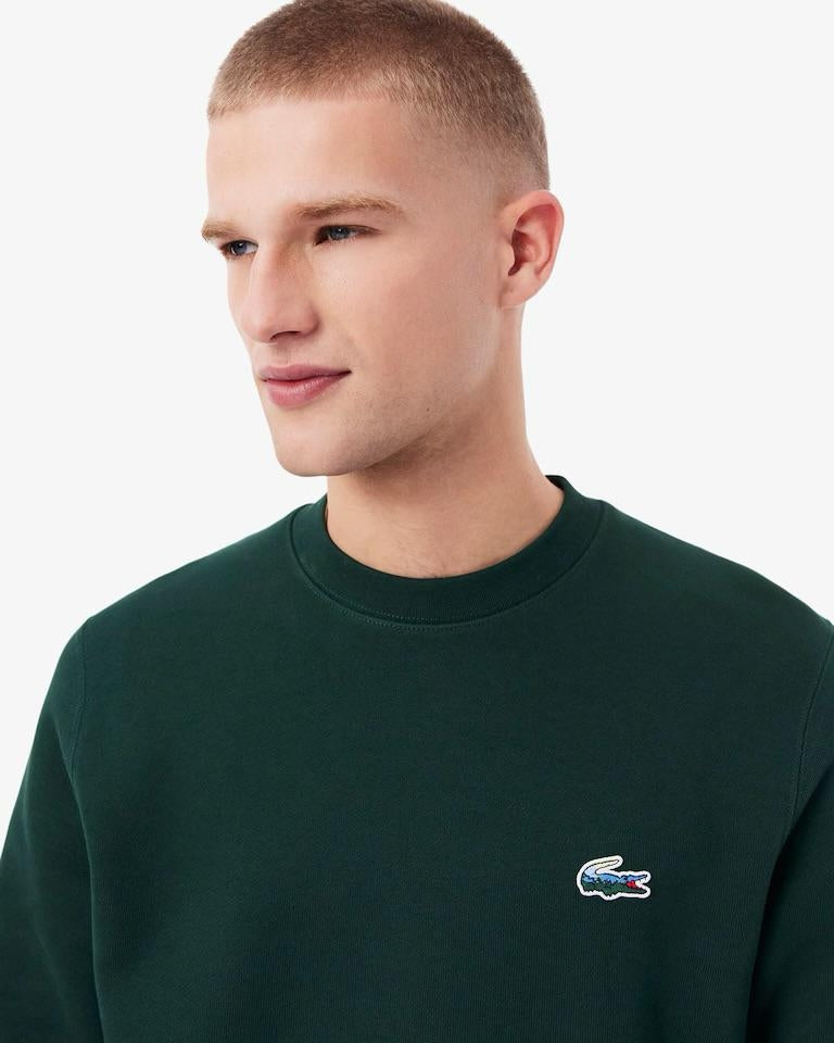 Felpa Lacoste girocollo con logo multicolor uomo