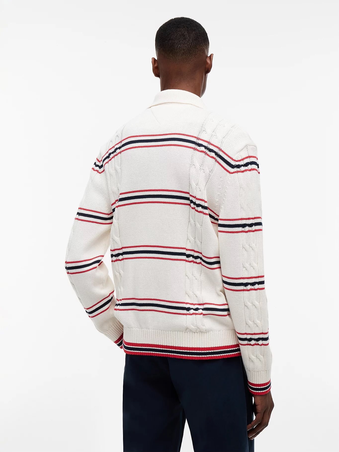 Polo Tommy Jeans in maglia "Stripe Cable" uomo