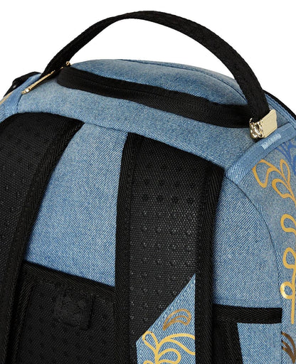 Zaino Sprayground denim Metallic printed denim shark dlxsv backpack
