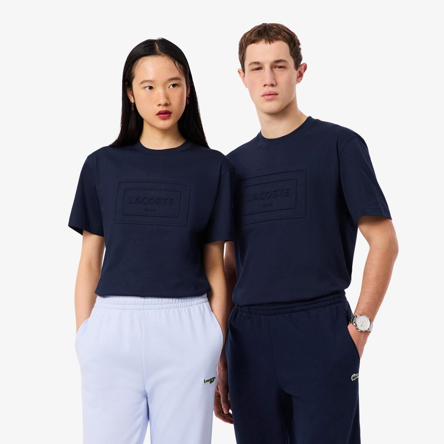 T-Shirt Lacoste classic con logo in rilievo uomo