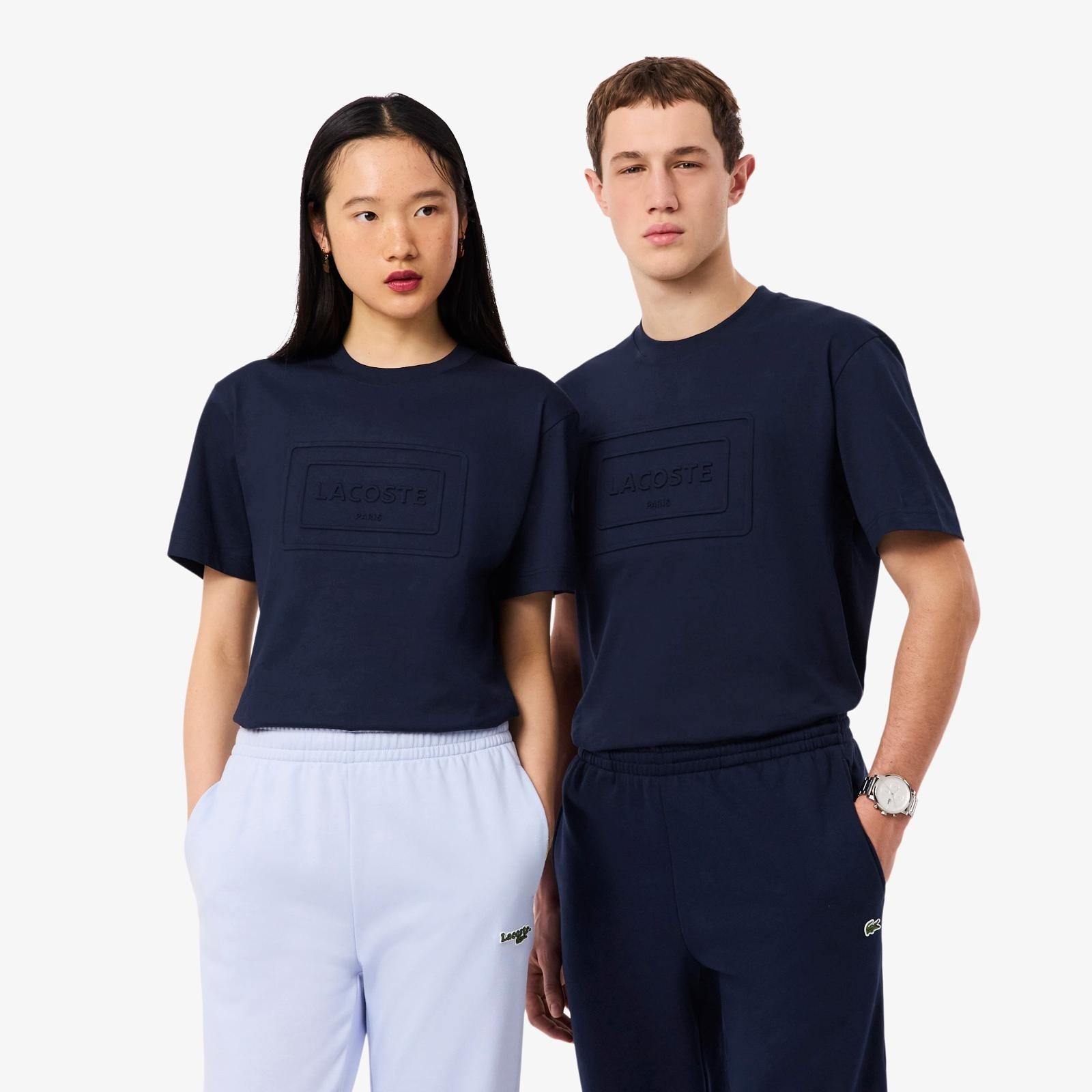 T-Shirt Lacoste classic con logo in rilievo uomo