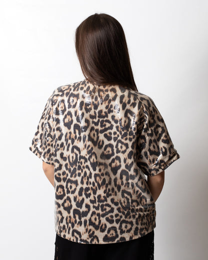 Camicia Disclaimer animalier con paillettes donna
