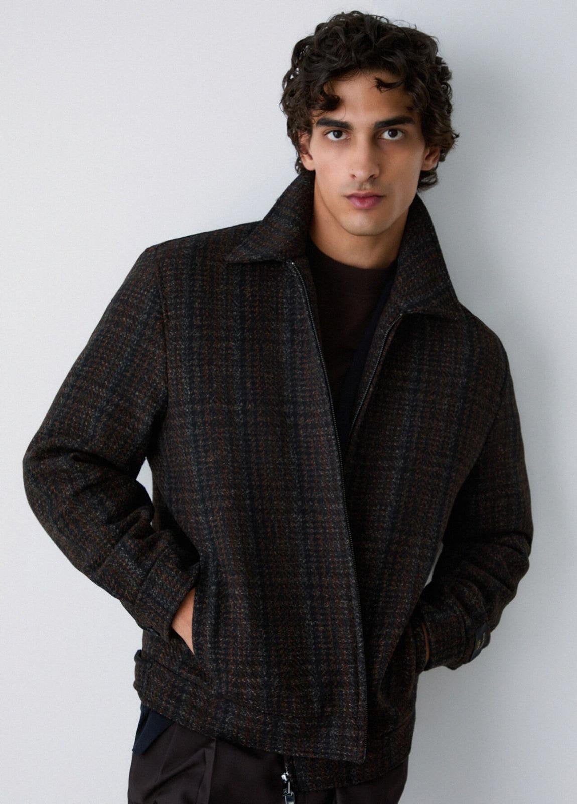 Giubbotto Liu Jo in misto lana tartan full zip