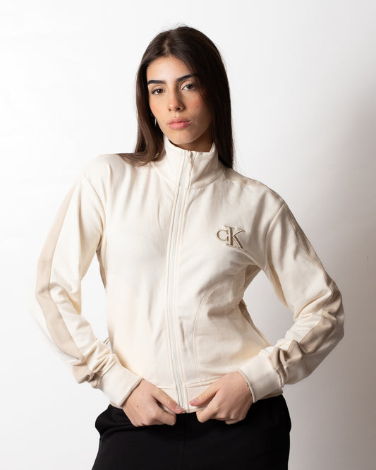 Felpa Calvin Klein fullzip a collo alto donna