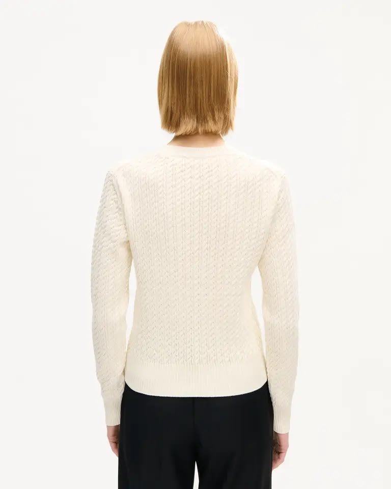 Maglia Kenzo Paris cable knit con logo ricamato