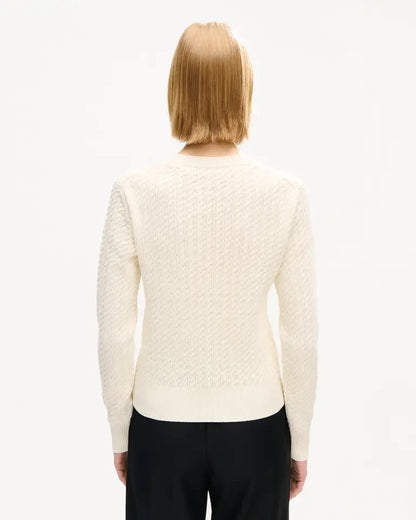 Maglia Kenzo Paris cable knit con logo ricamato