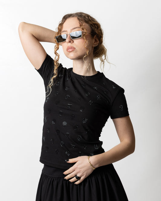 T-Shirt John Richmond slim con strass donna