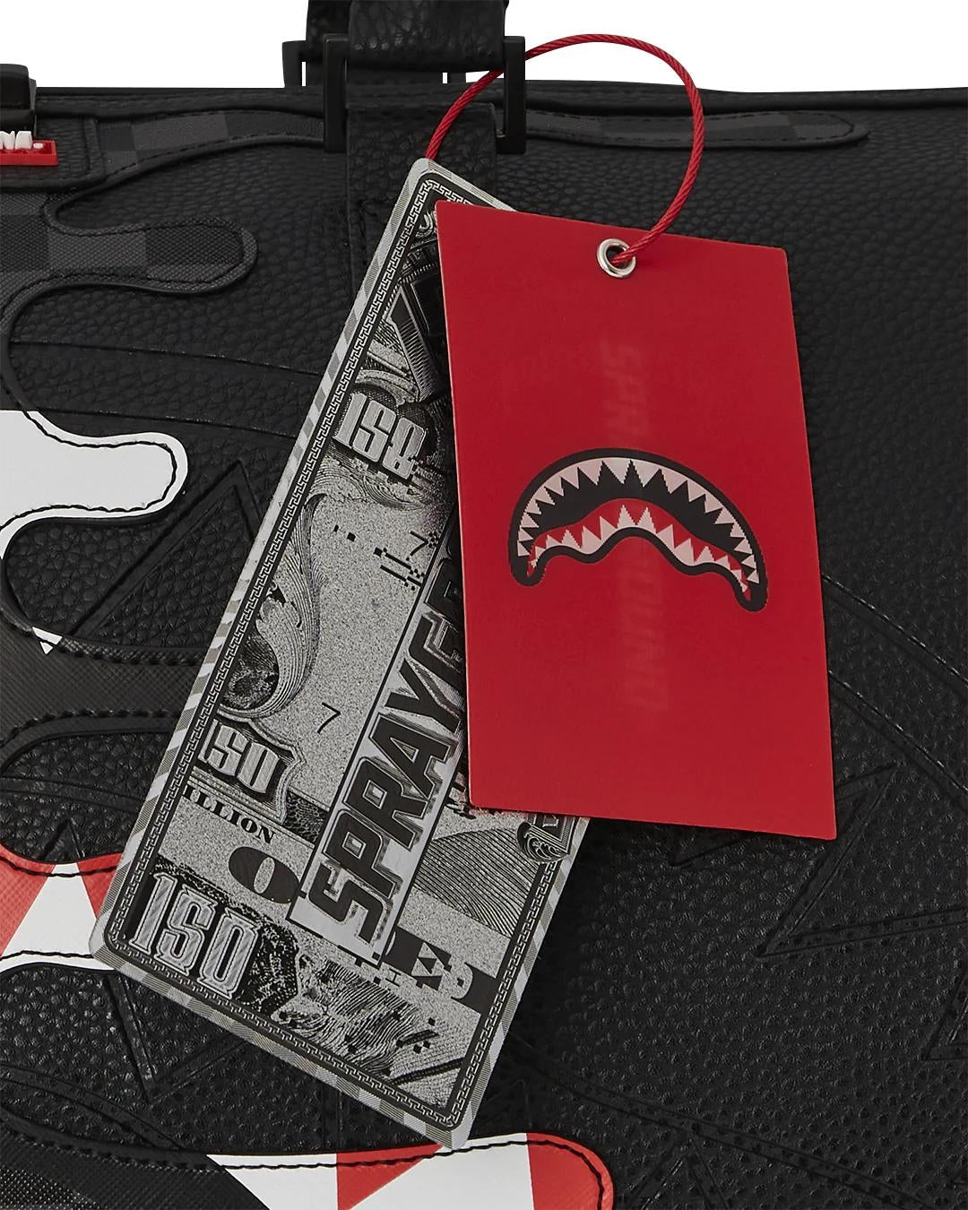 Borsone Sprayground nero unfinished shark large duffle