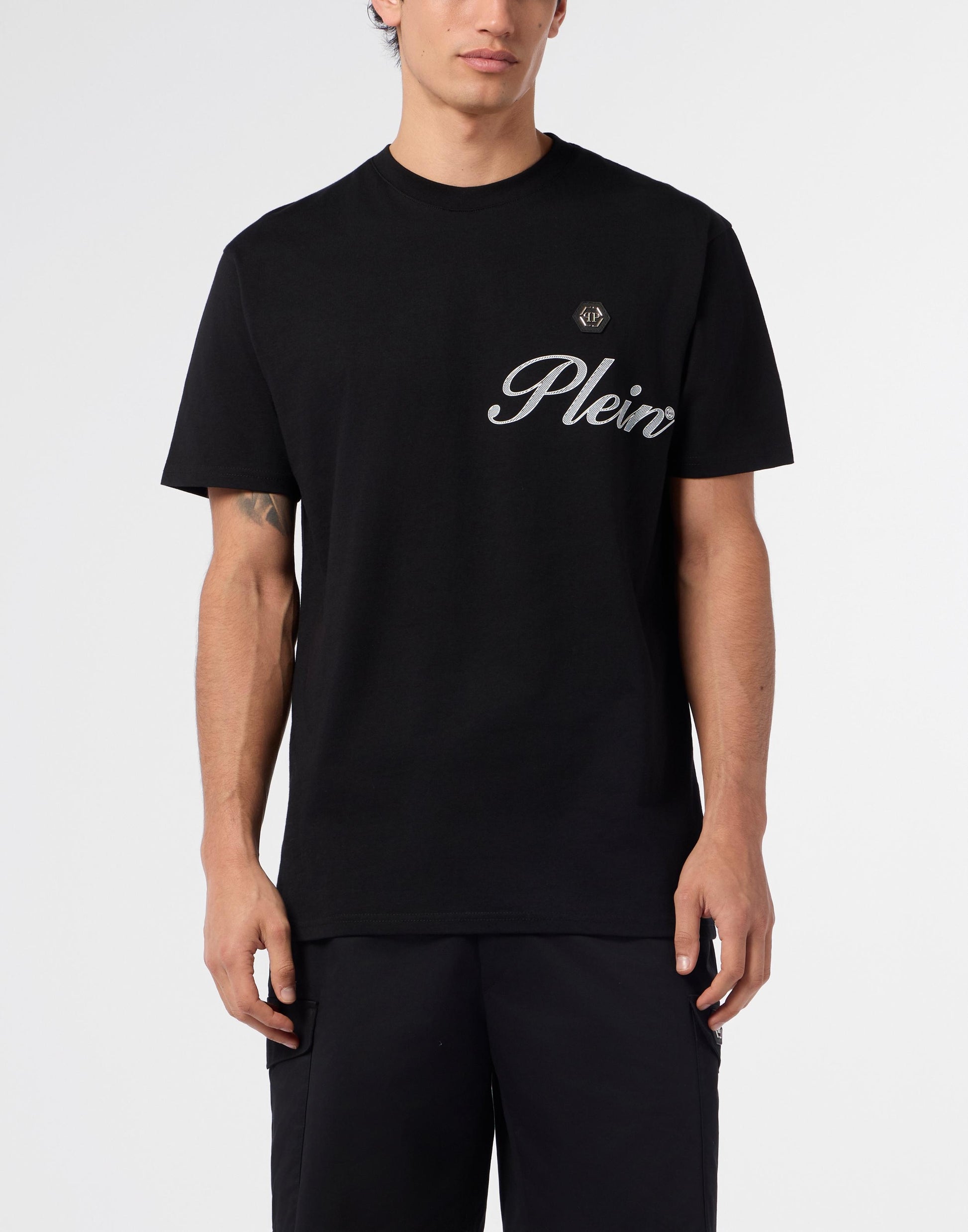 T-Shirt Philipp Plein con logo signature e applicazione