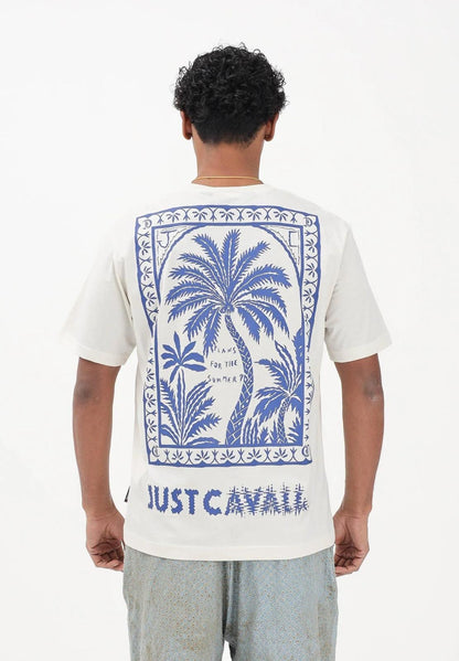T-Shirt Just Cavalli girocollo con logo "Palm Stamp"  uomo
