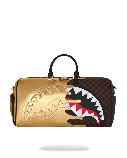 Borsone Sprayground marrone SHARKS IN PARIS GOLD DRIP DUFFLE