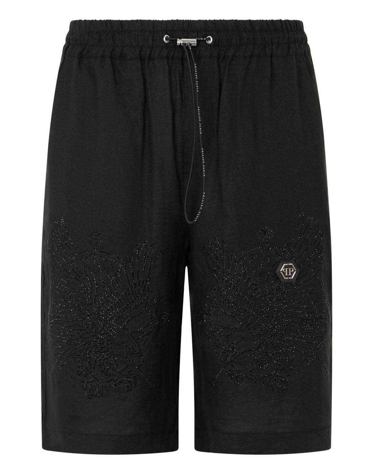 Short Philipp Plein in lino "Strass Tattoo" uomo
