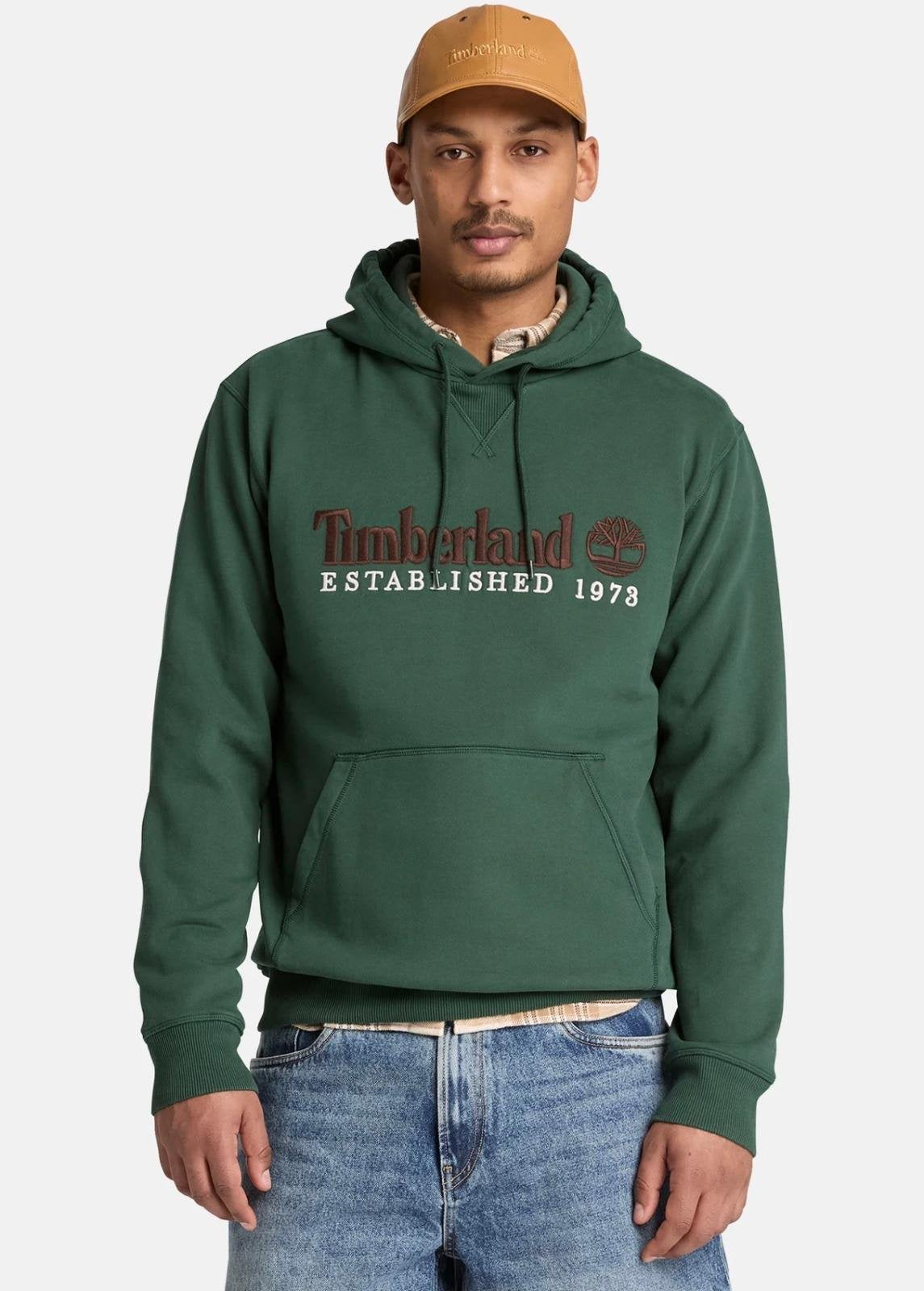 Felpa Timberland con cappuccio e logo ricamato