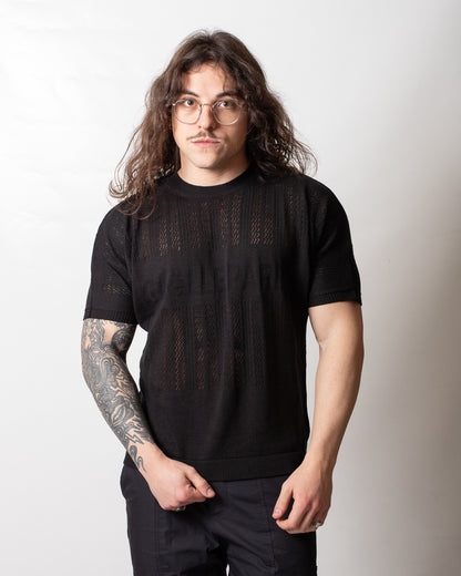 T-Shirt Gaelle girocollo in maglia traforata uomo