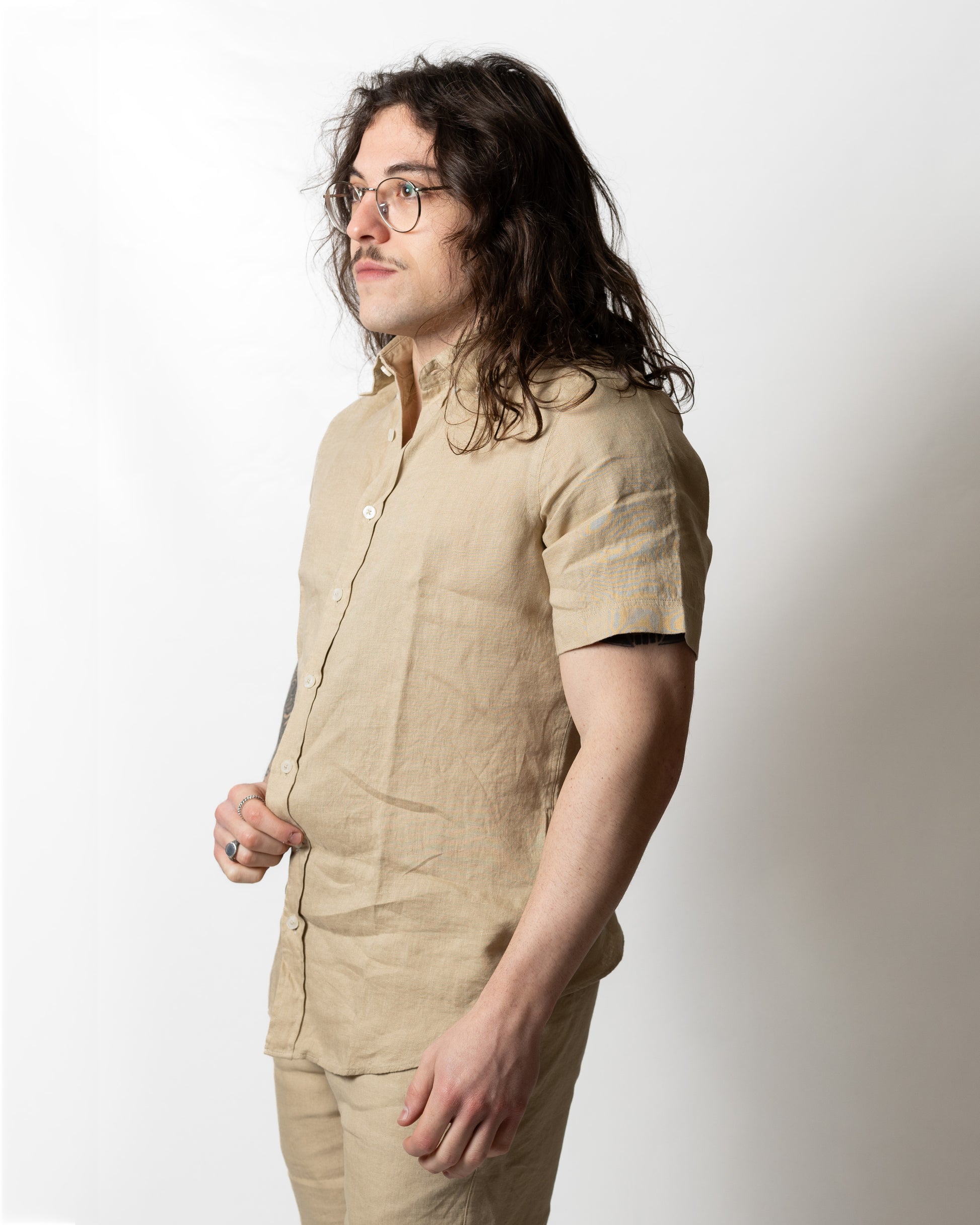 Camicia Colmar "Frenetic" in lino con maniche corte uomo