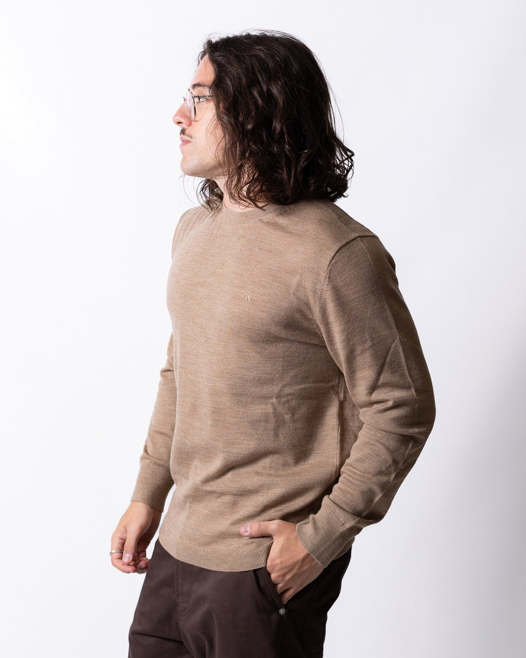 Maglia Calvin Klein girocollo in lana merino uomo