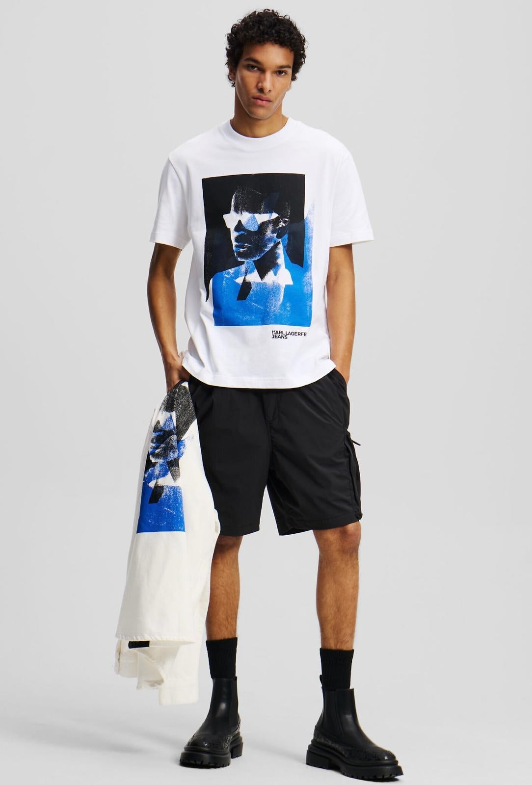 Bermuda Karl Lagerfeld Jeans cargo in nylon uomo