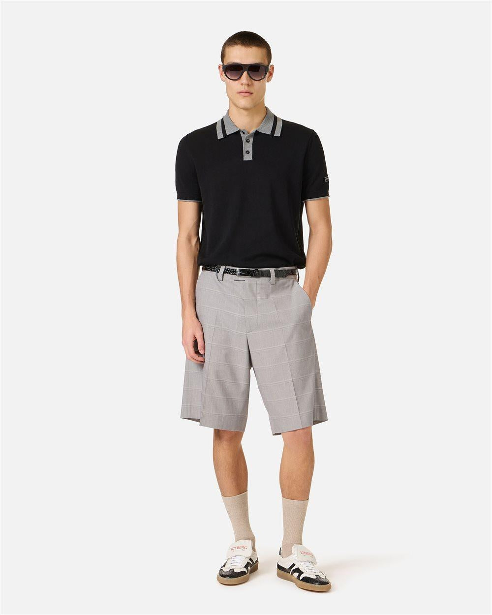 Polo Iceberg in maglia di cotone con colletto a contrasto