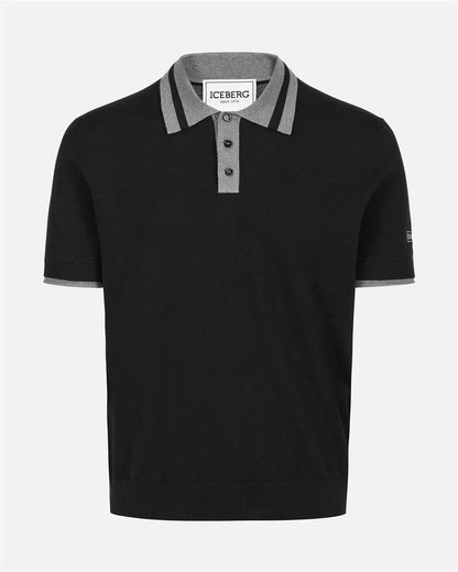 Polo Iceberg in maglia di cotone con colletto a contrasto