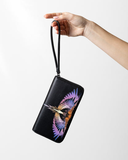Portafogli Marcelo Burlon in ecopelle "Icon Wings Orange" logato
