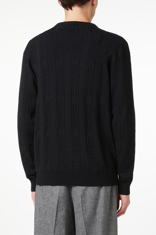 Maglia Iceberg girocollo logata jacquard all-over uomo