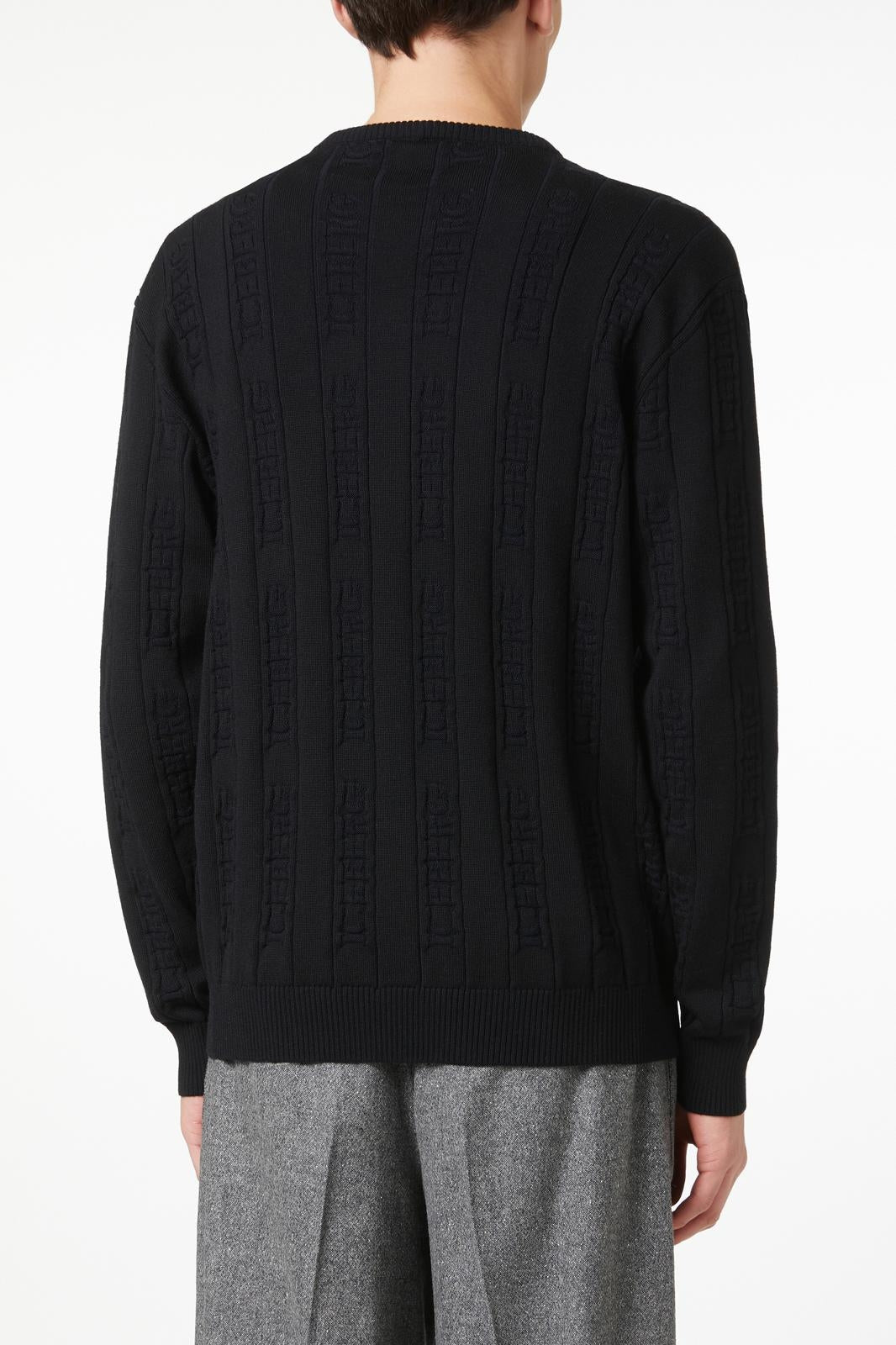 Maglia Iceberg girocollo logata jacquard all-over uomo