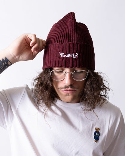 Cappello Disclaimer con risvolto e logo ricamato