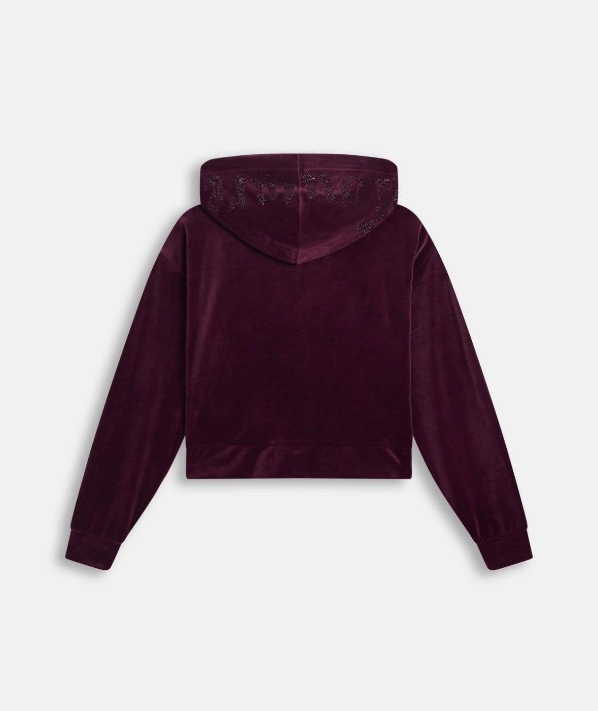 Felpa Juicy Couture full zip con cappuccio e logo strass