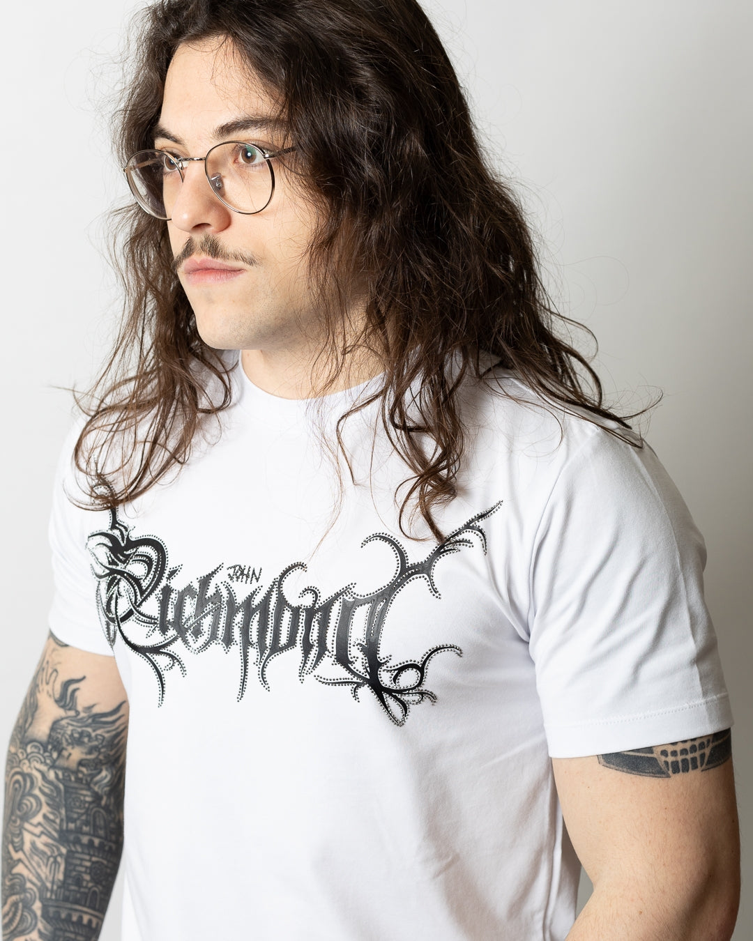 T-Shirt John Richmond con logo strass uomo
