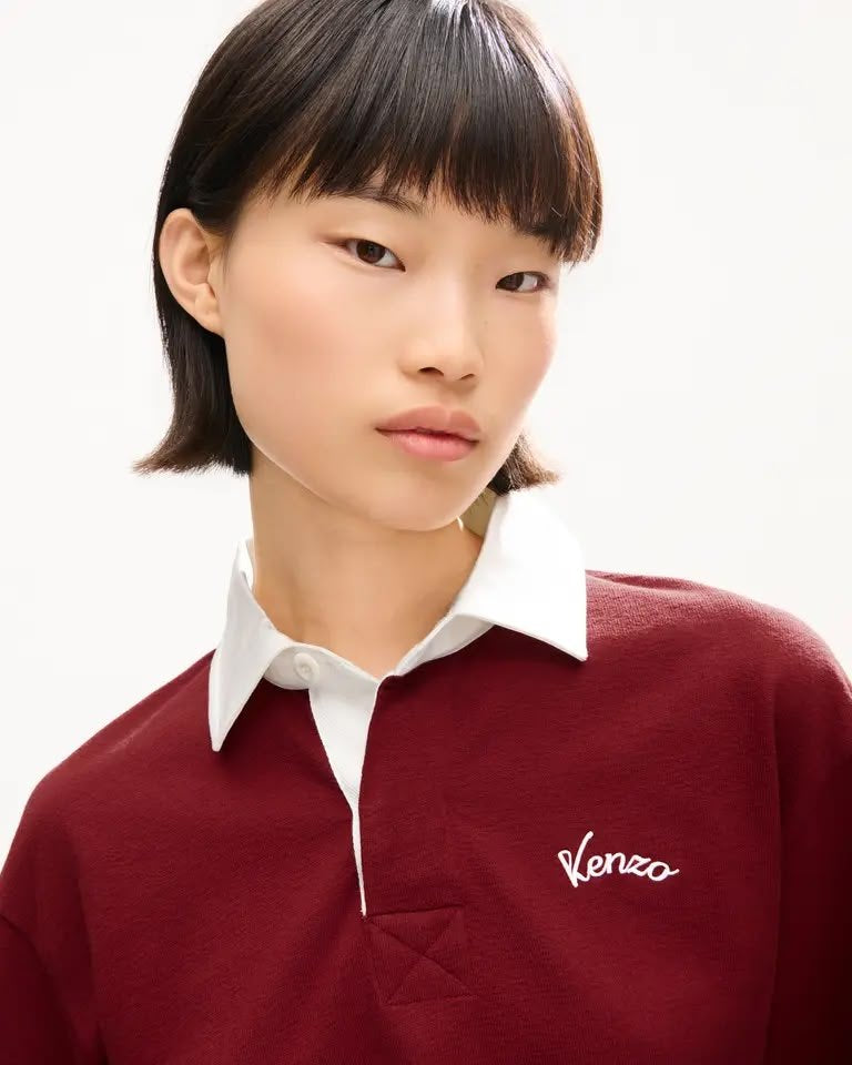 Felpa polo Kenzo Paris logo ricamato