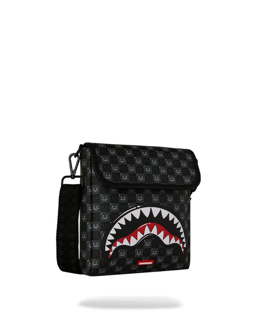 Tracolla Sprayground nero SHARKS IN PARIS WTF BUBBLY BLACK CHECK MESSENGER SLING 