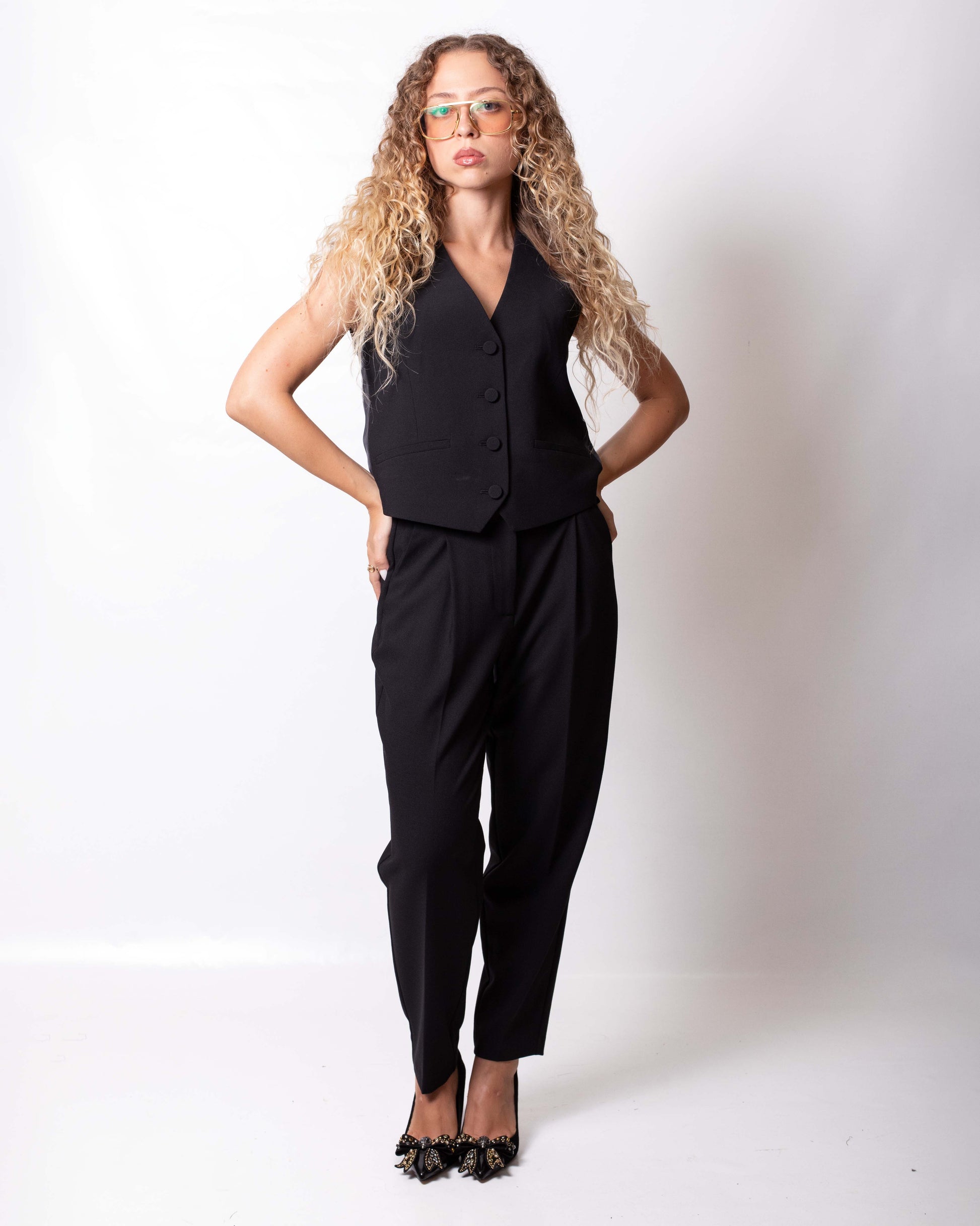 Gilet Twinset Actitude con schiena effetto seta donna
