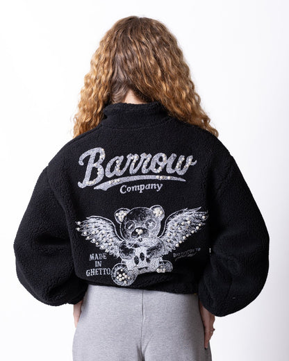 Giubbotto Barrow effetto "Teddy" con maxy grafica di perline e strass
