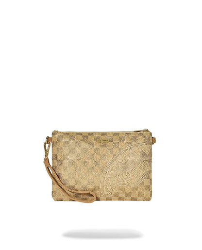 Pochette Sprayground oro 2 TONE GOLD TRINITY CROSSOVER CLUTCH clutch con tracolla