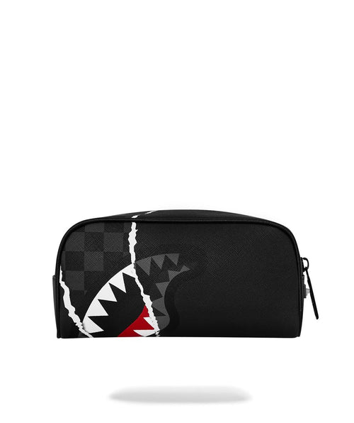 Pochette Sprayground nero CENTER RIP REVEALING GRAY CHECK POUCH