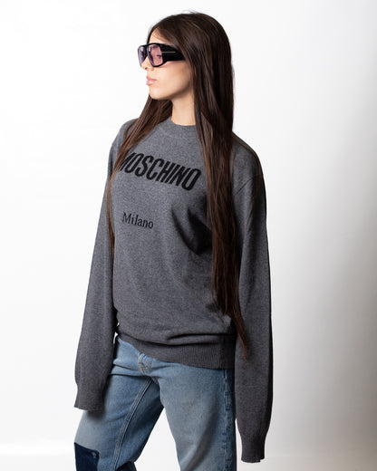 Maglia Moschino in misto lana con logo basic