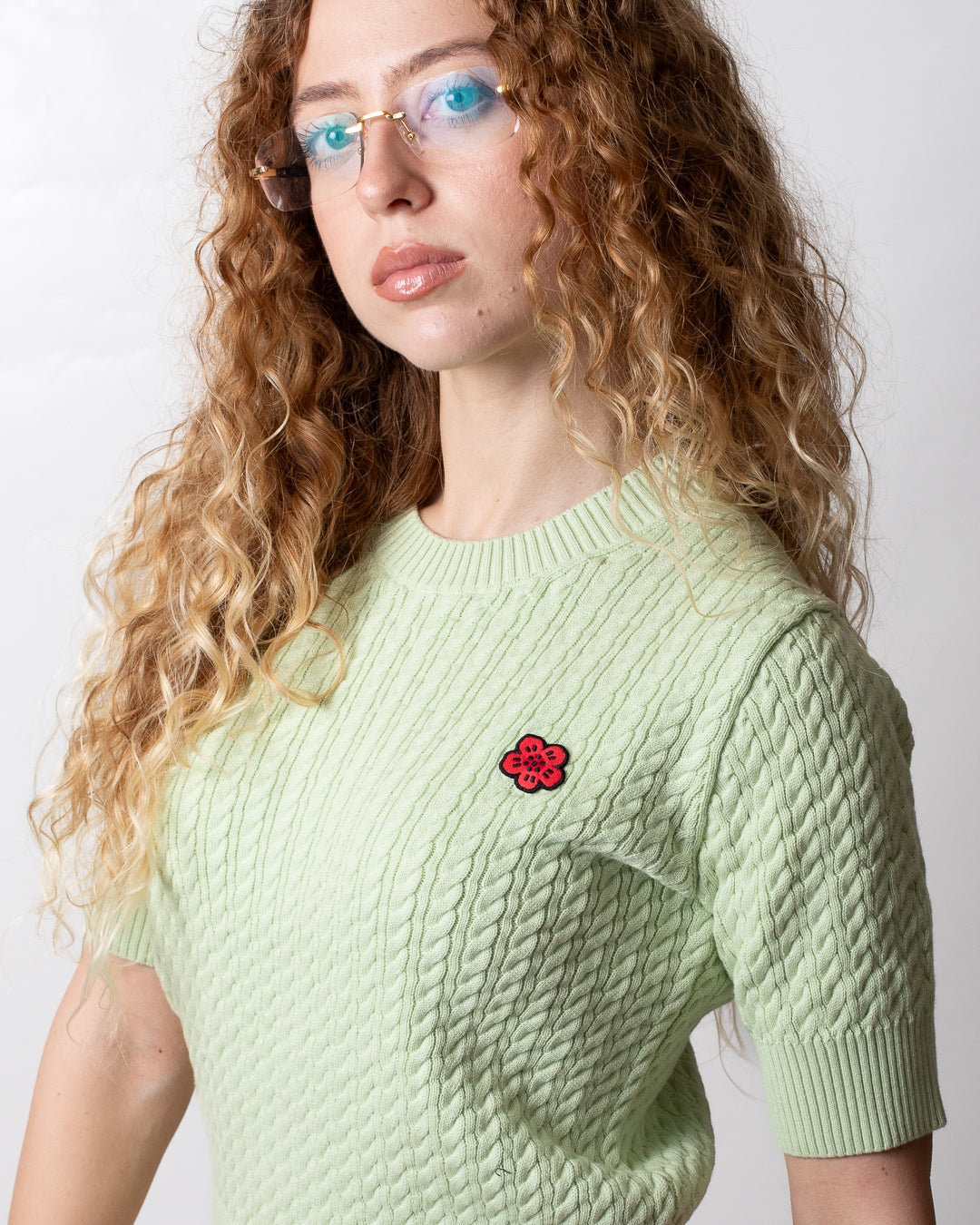 T-Shirt Kenzo in maglia "Boke Flower Cable" donna