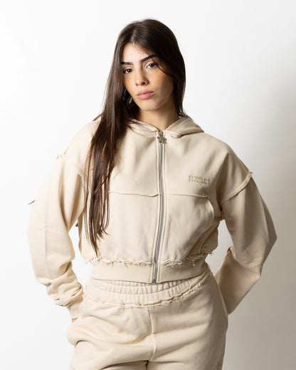 Felpa Comme des Fuckdown fullzip con cuciture a taglio vivo donna