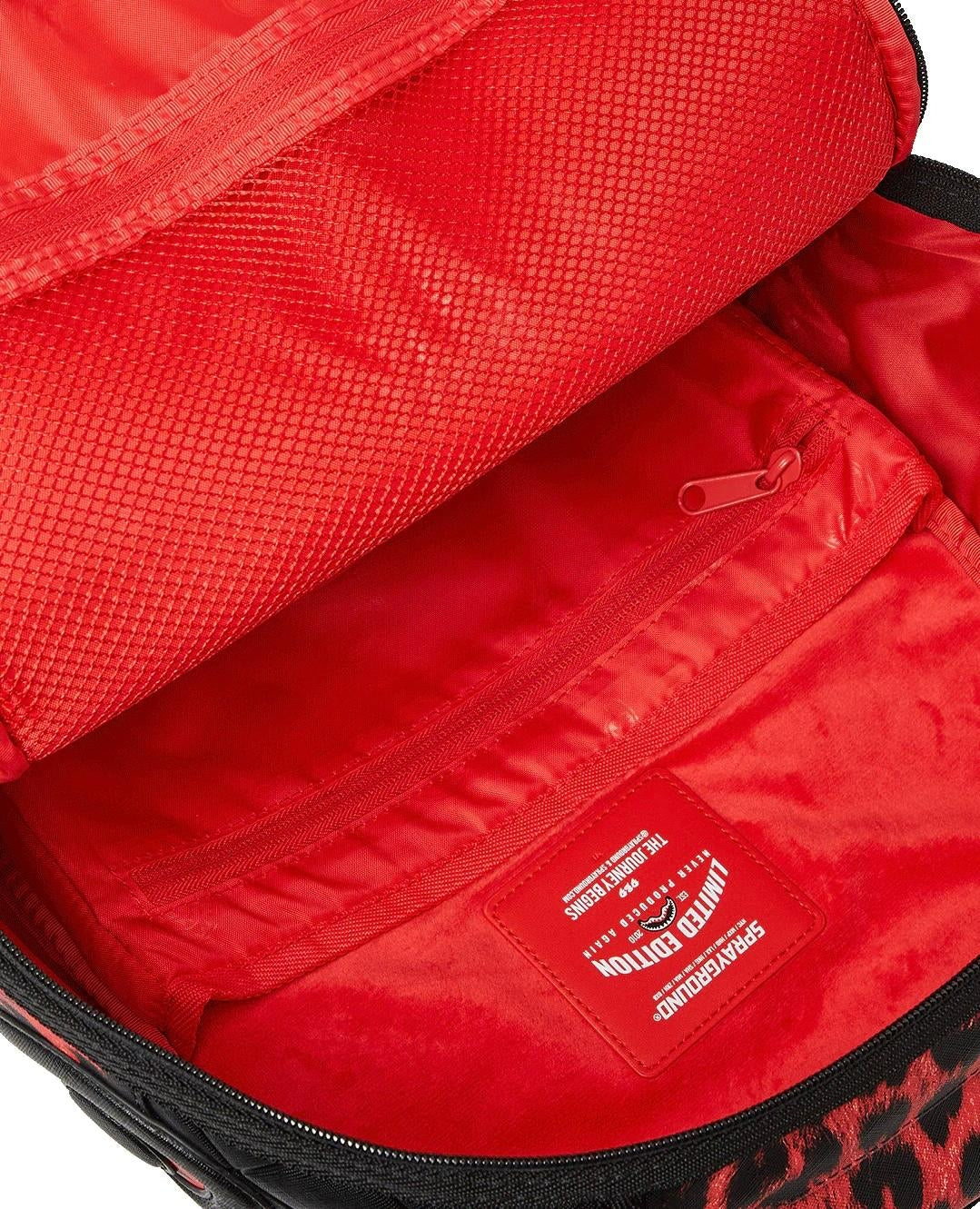 Zaino Sprayground nero Red Leopard puffer dlx  backpack