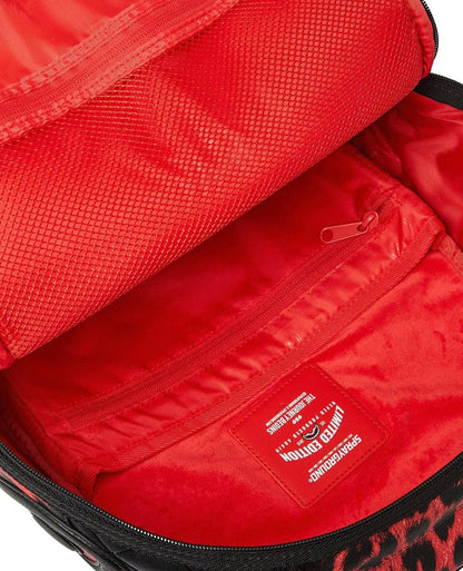 Zaino Sprayground nero Red Leopard puffer dlx  backpack