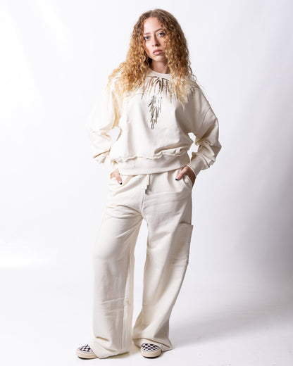 Pantalone County of Milan con grafica effetto metallizzato sul retro