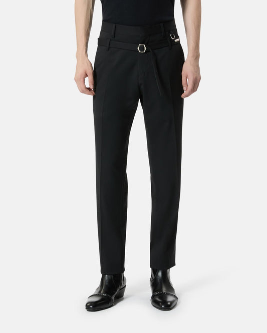 Pantalone John Richmond chino in lana con cinta uomo